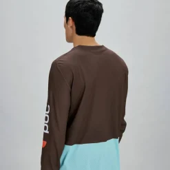 POC Men's Motion Air Long Sleeve MTB Jersey Bronzite Brown/Lazurite Blue