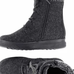 Pomar Women's Reki Gore-Tex Felt Boot Granit Felt/Black Waxy Leather