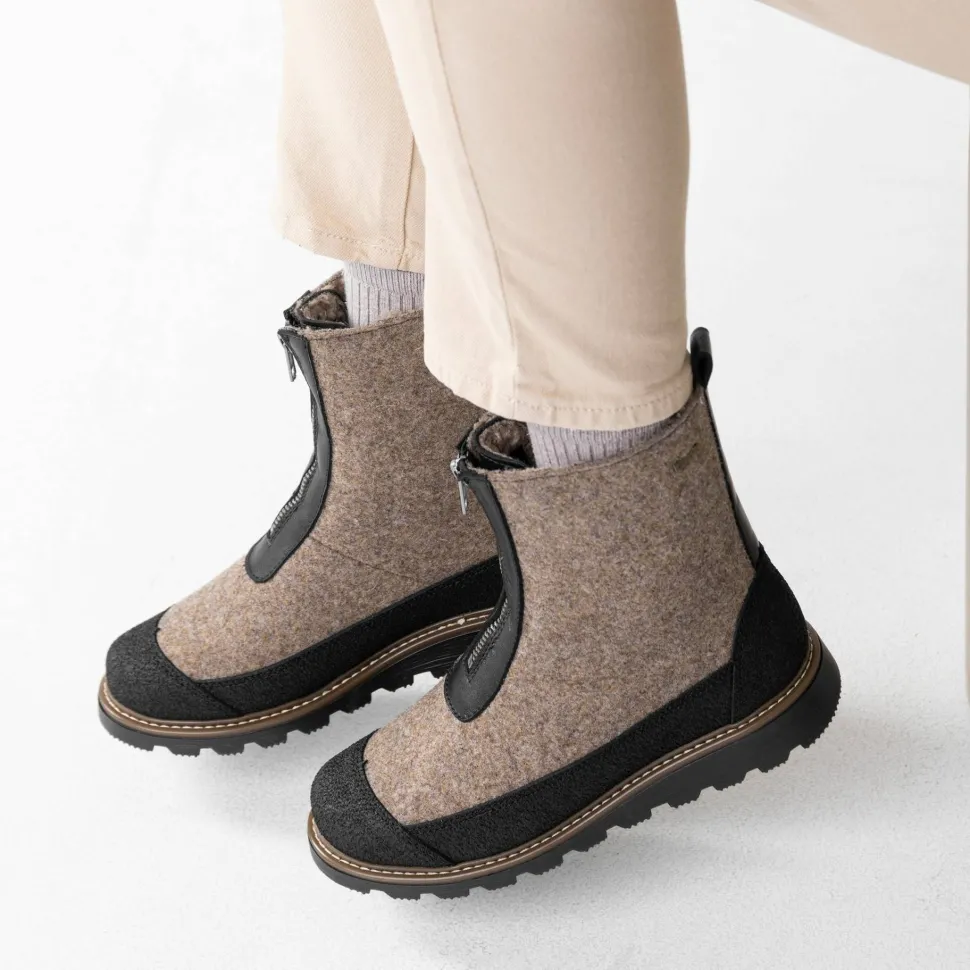 Pomar Women's Unari GORE-TEX Ankle Boot Sand Felt/pu-suede