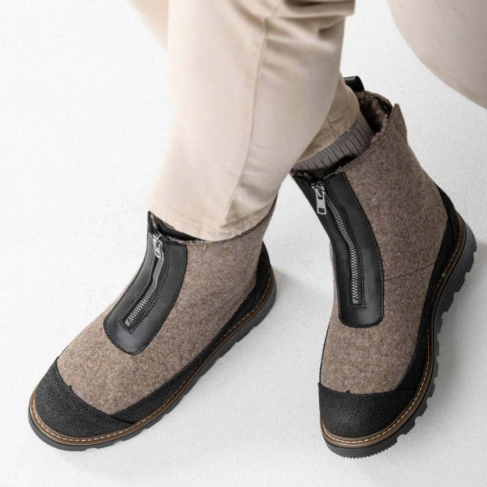 Pomar Women's Unari GORE-TEX Ankle Boot Sand Felt/pu-suede
