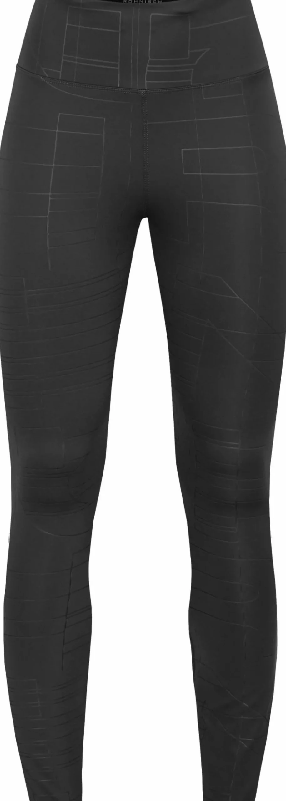 Röhnisch Women's Logo Effect High Waist Tights Black Logo Emboss