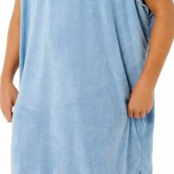 Rip Curl Brand Hooded Poncho Faded Denim