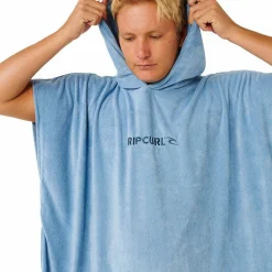 Rip Curl Brand Hooded Poncho Faded Denim