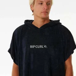 Rip Curl Brand Hooded Poncho Black/Grey