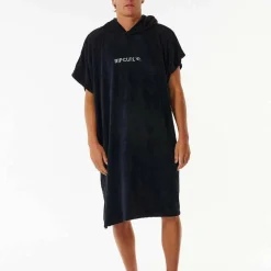 Rip Curl Brand Hooded Poncho Black/Grey