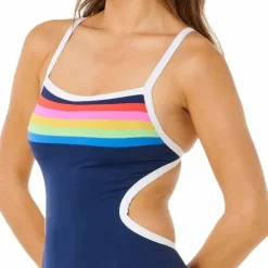 Rip Curl Women's Surf Stripe Cheeky One Piece Dark Navy