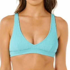 Rip Curl Women's Vibe Surf Multi Fit V Neck Bikini Top Sea Blue