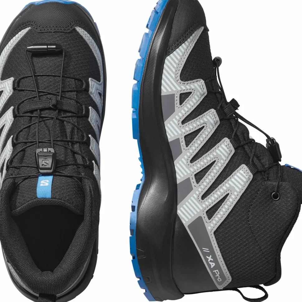 Salomon Junior's XA Pro V8 Mid Waterproof Black/monument/french Blue