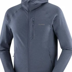Salomon Men's Essential Lightwarm Hoodie Blue Nights