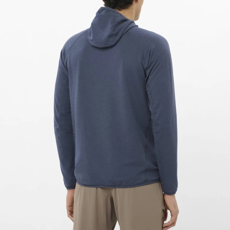 Salomon Men's Essential Lightwarm Hoodie Blue Nights