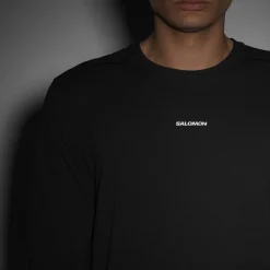Salomon Men's Trackline Long Sleeve Tee Deep Black