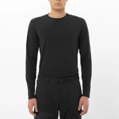 Salomon Men's Trackline Long Sleeve Tee Deep Black