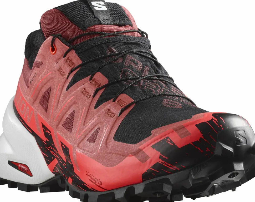 Salomon Unisex Spikecross 6 GORE-TEX Cow Hide/Black/Fiery Coral