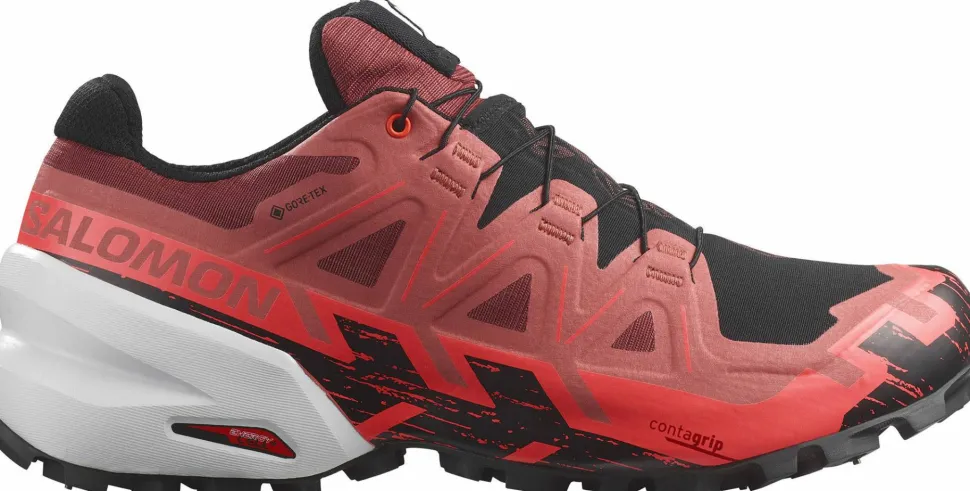 Salomon Unisex Spikecross 6 GORE-TEX Cow Hide/Black/Fiery Coral