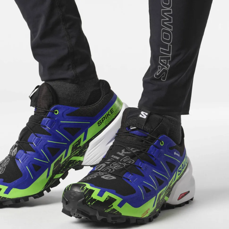 Salomon Unisex Spikecross 6 GORE-TEX Black/Surf The Web/Green Gecko