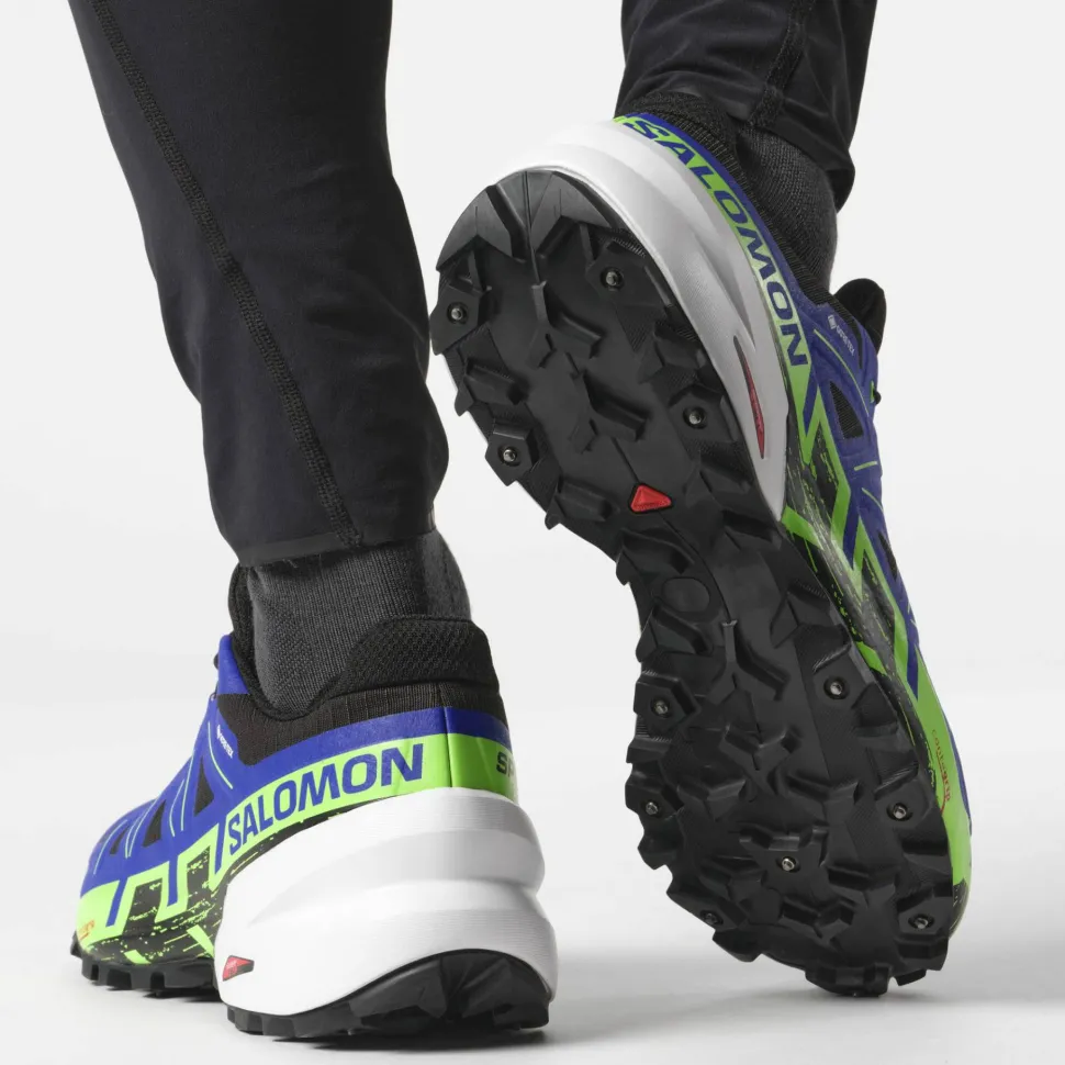 Salomon Unisex Spikecross 6 GORE-TEX Black/Surf The Web/Green Gecko