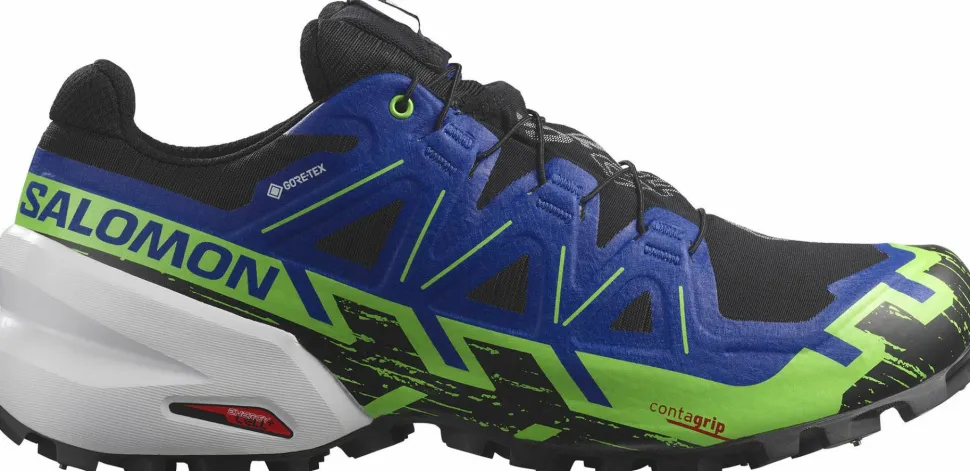 Salomon Unisex Spikecross 6 GORE-TEX Black/Surf The Web/Green Gecko
