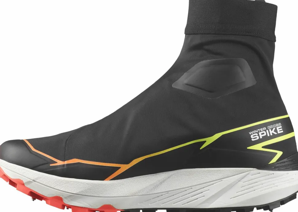 Salomon Unisex Winter Cross Spike Black/Fiery Coral/Safety Yellow