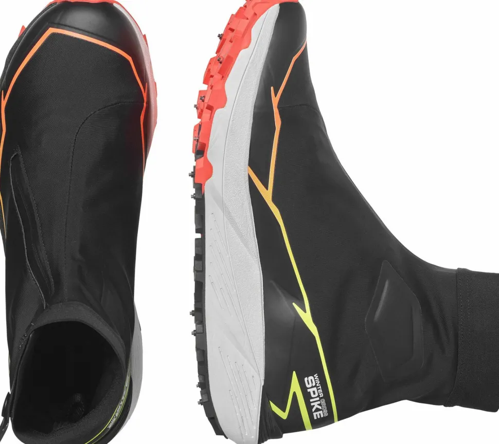 Salomon Unisex Winter Cross Spike Black/Fiery Coral/Safety Yellow