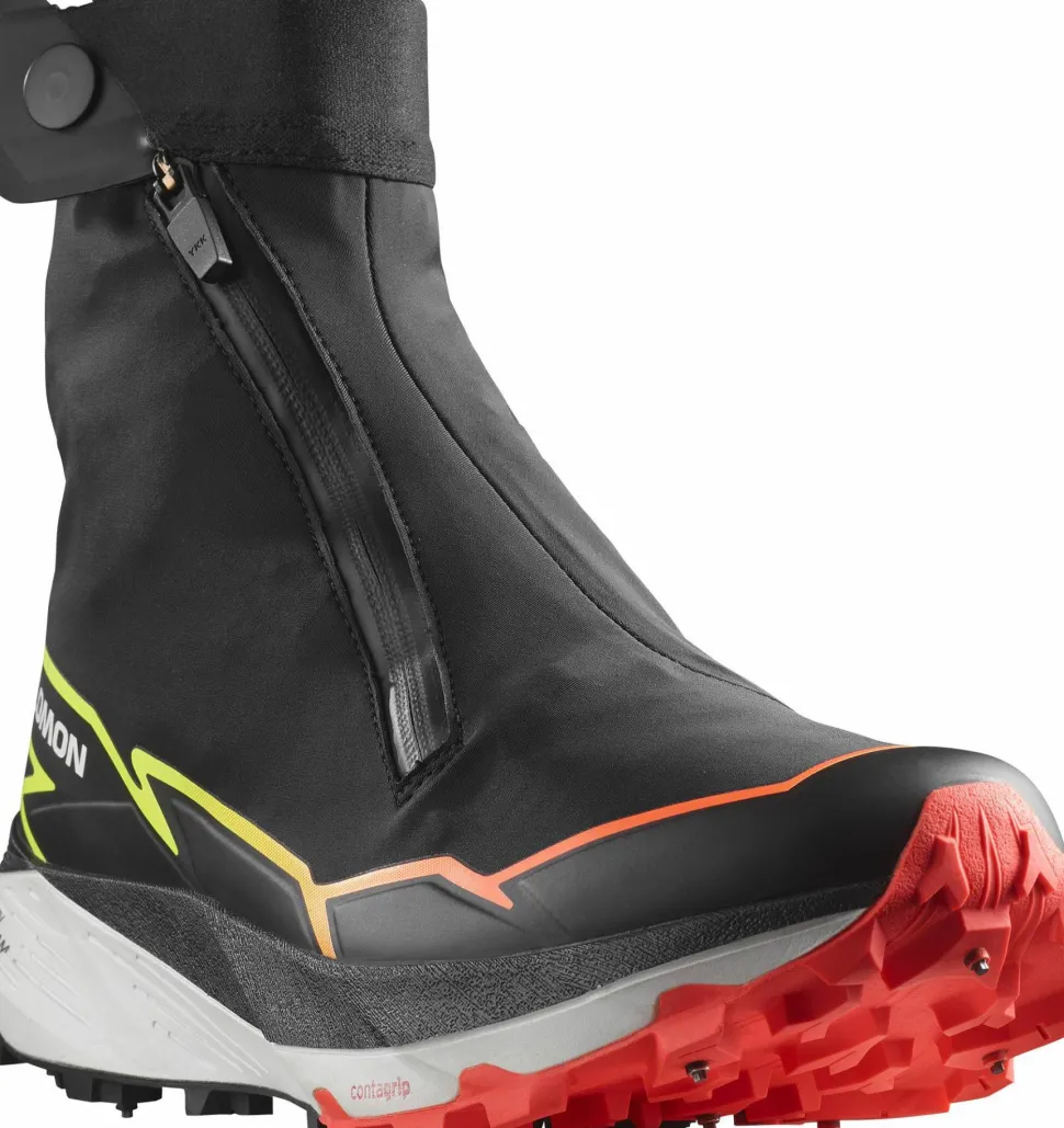 Salomon Unisex Winter Cross Spike Black/Fiery Coral/Safety Yellow
