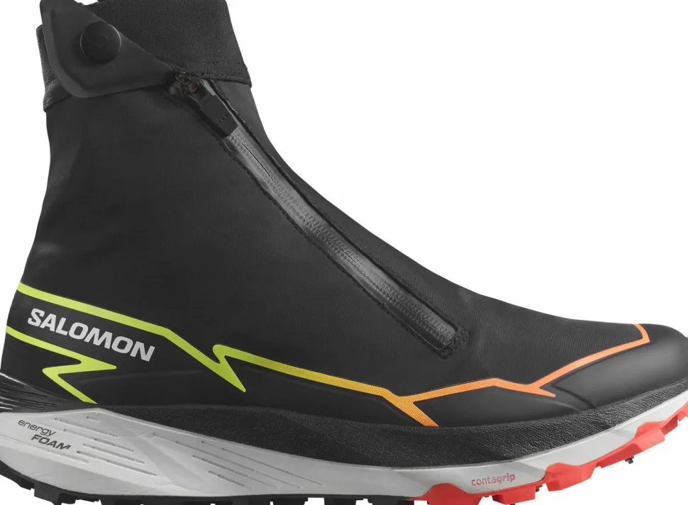 Salomon Unisex Winter Cross Spike Black/Fiery Coral/Safety Yellow