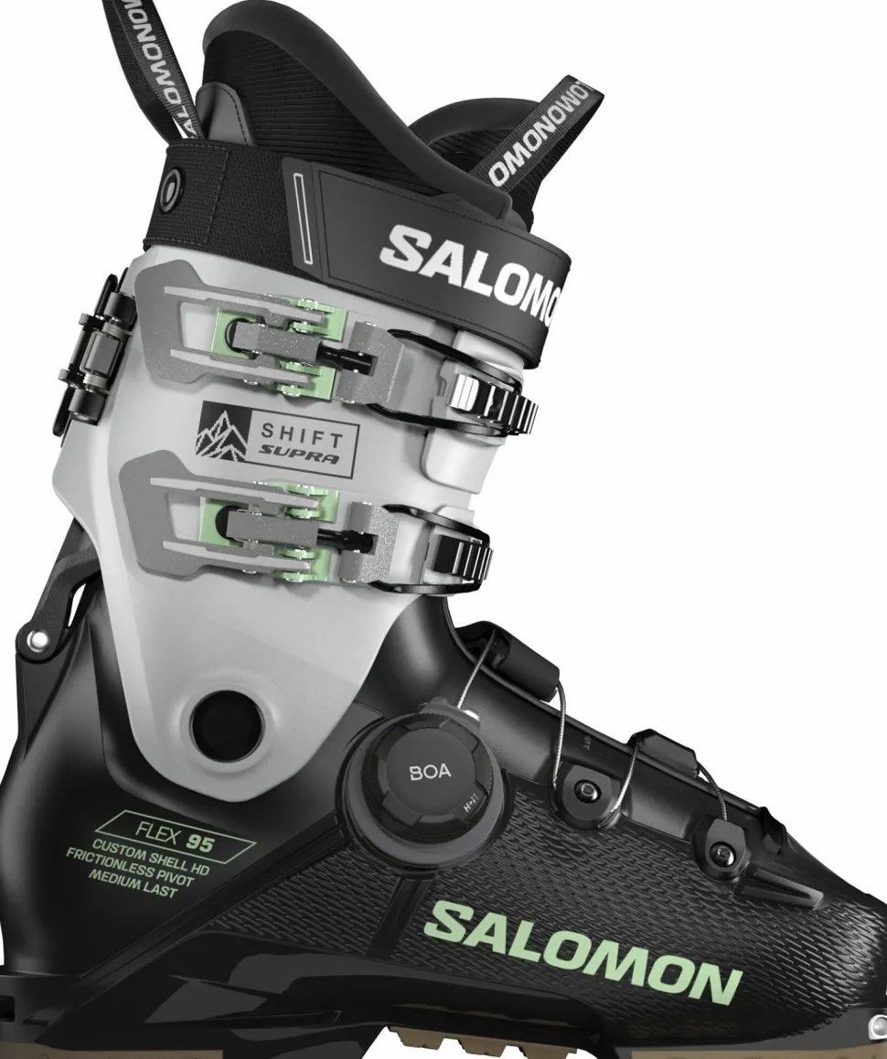 Salomon Women's Shift Supra BOA 95 GripWalk Black / Cool Gray 5 / Patina Green