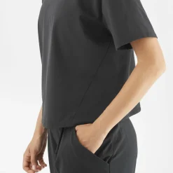 Salomon Women's Trackline Short Sleeve Tee Deep Black
