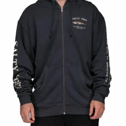 Salty Crew Men's Bruce Vintage Zip Fleece Pigment Black
