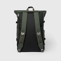 Sandqvist Icon Rolltop Backpack L Dawn Green With Dark Brown Leather