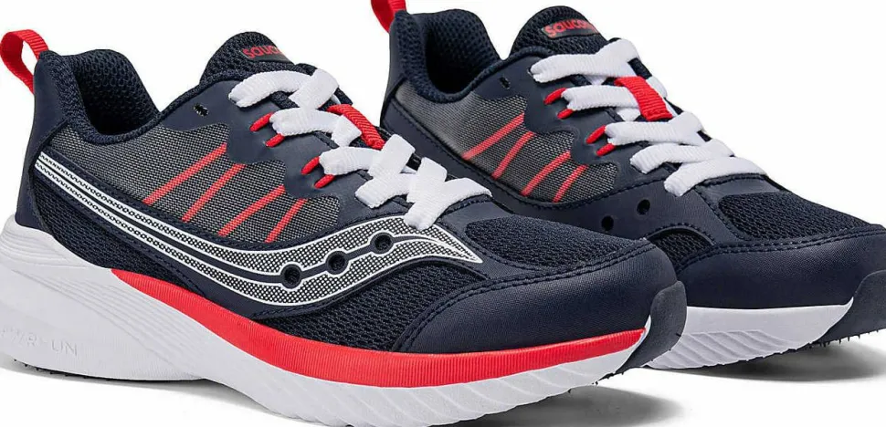 Saucony Juniors’ Endorphin 2.0 Navy/red