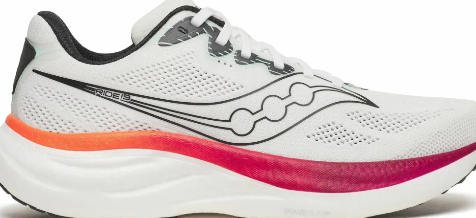 Saucony Men's Ride 19 White/Srimson
