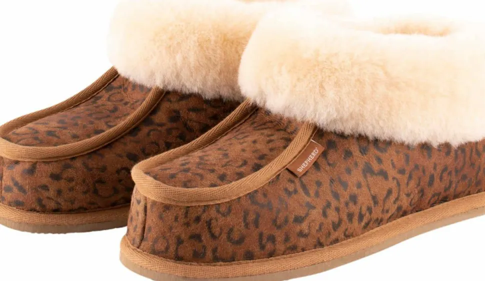 Shepherd of Sweden Women's Lena Slipper Chestnut Leopard