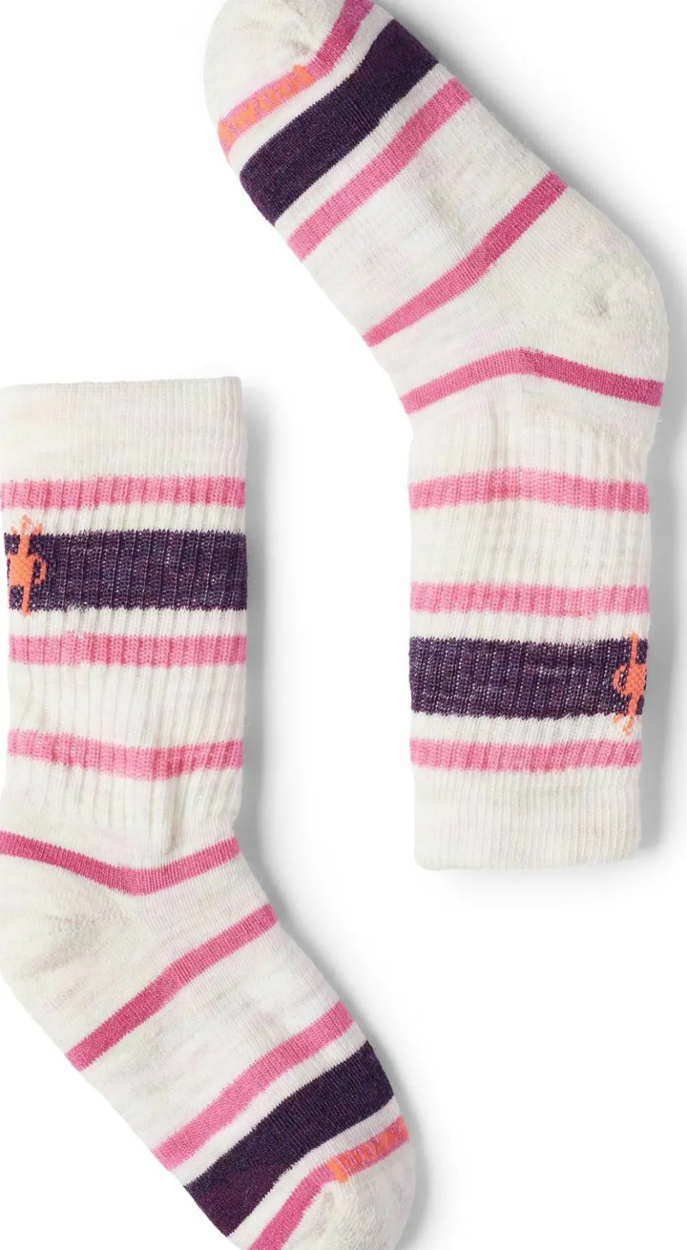 Smartwool Kids' Hike Light Cushion Striped Crew Socks Moonbeam