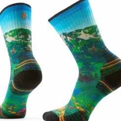 Smartwool Women's Hike Mountain Lake Print Crew Socks Targeted Cushion Capri