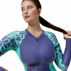 Speedo Women's Long Sleeve Swim Suit Blue