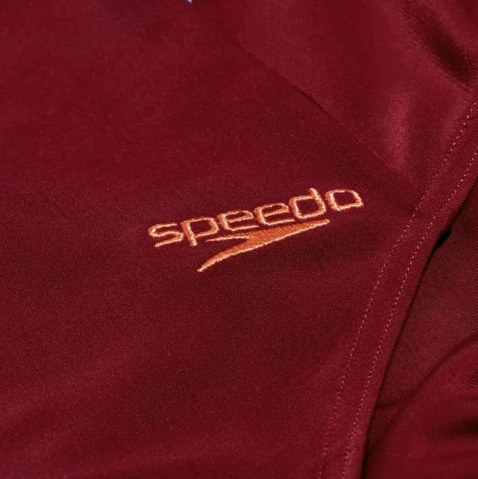 Speedo Women's Long Sleeve Swim Suit Oxblood/Coral