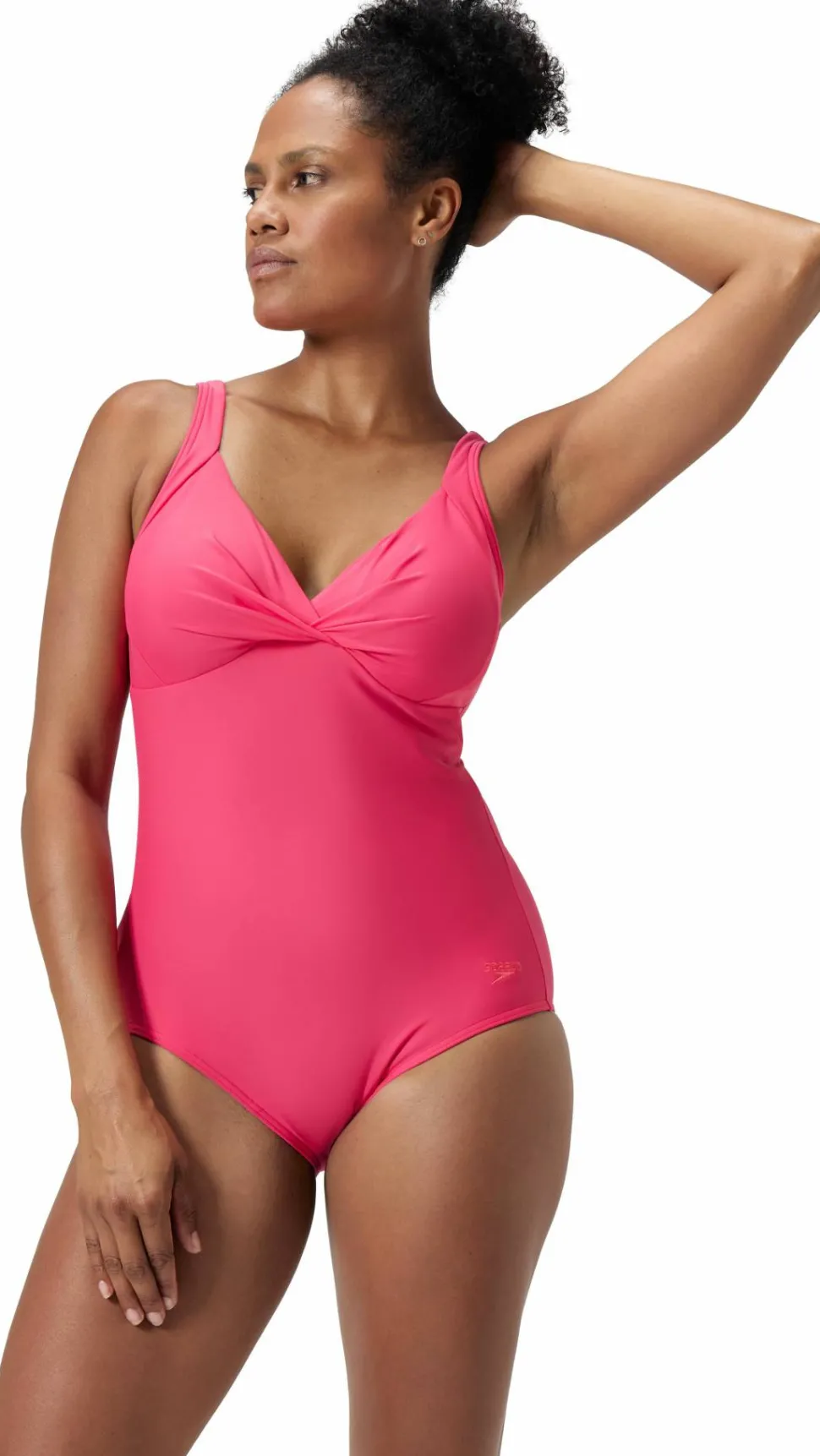 Speedo Womens Shaping Cross Knot 1 Piece Dark Pink