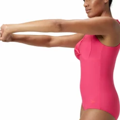 Speedo Womens Shaping Cross Knot 1 Piece Dark Pink