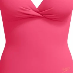 Speedo Womens Shaping Cross Knot 1 Piece Dark Pink