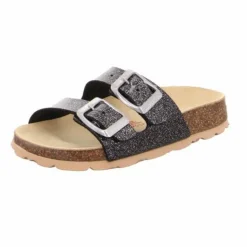 Superfit Kids' Fussbettpantoffel Black Combi