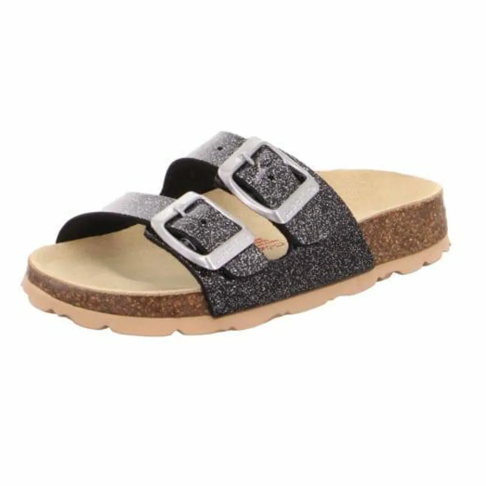 Superfit Kids' Fussbettpantoffel Black Combi
