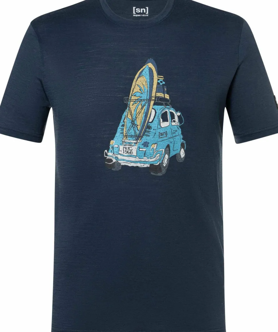 super.natural Men's Carsurf Tee Blueberry/various