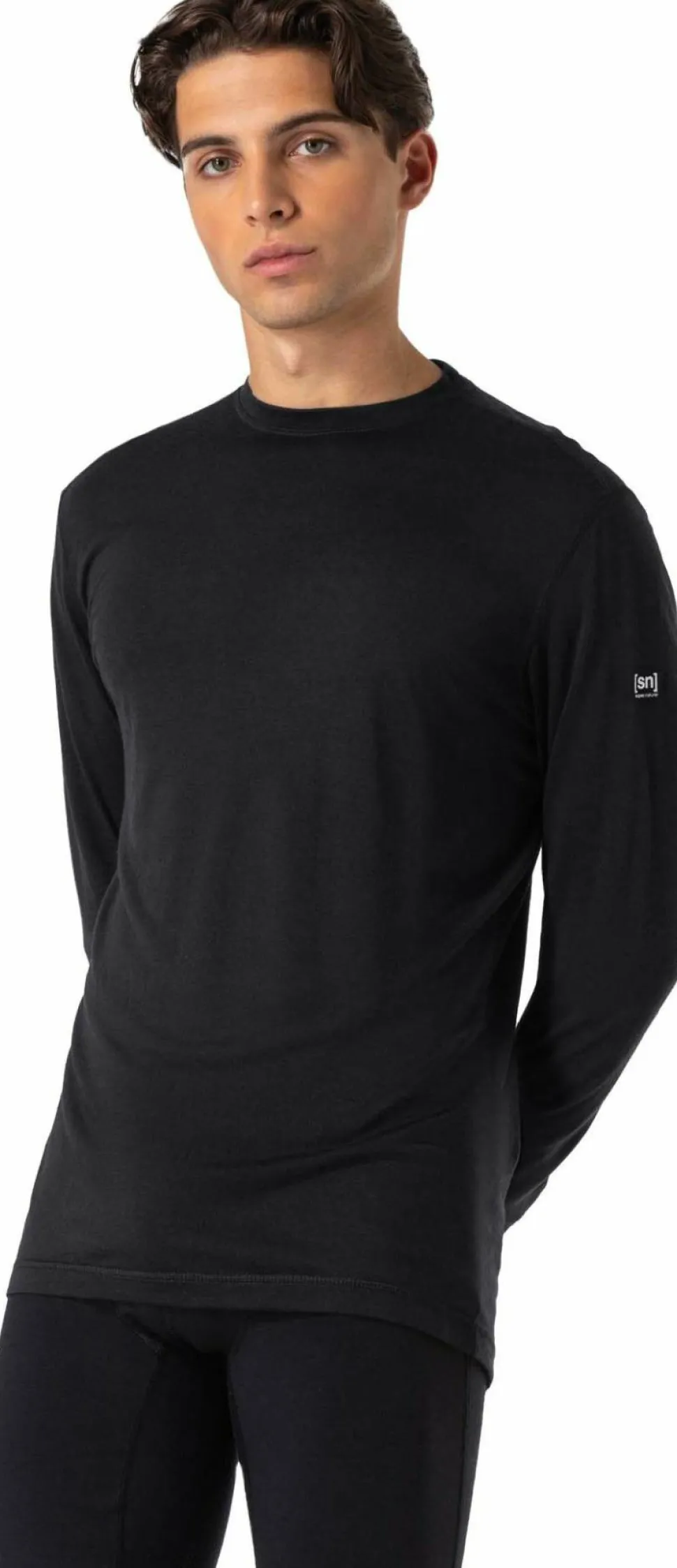 super.natural Men's Tundra175 Long Sleeve Jet Black