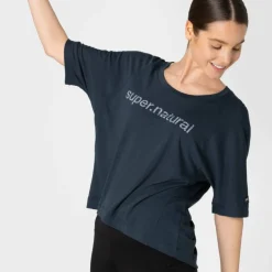 super.natural Women's Liquid Flow Tee Blueberry/Fresh White