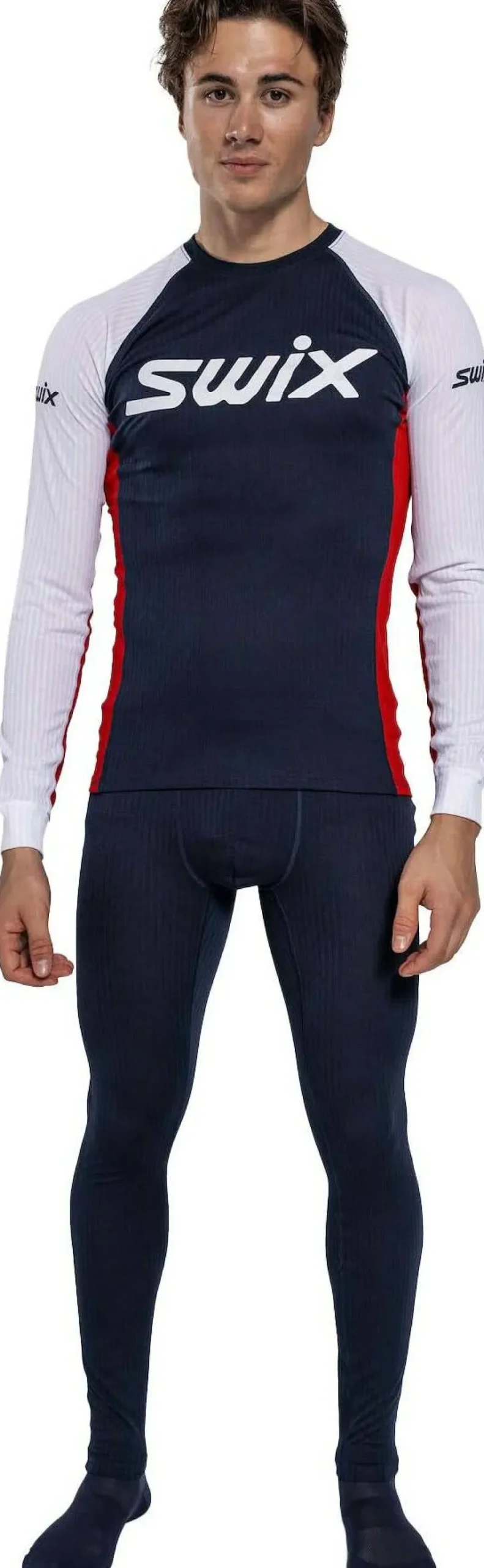Swix Men's RaceX Classic Long Sleeve Dark Navy/Bright White