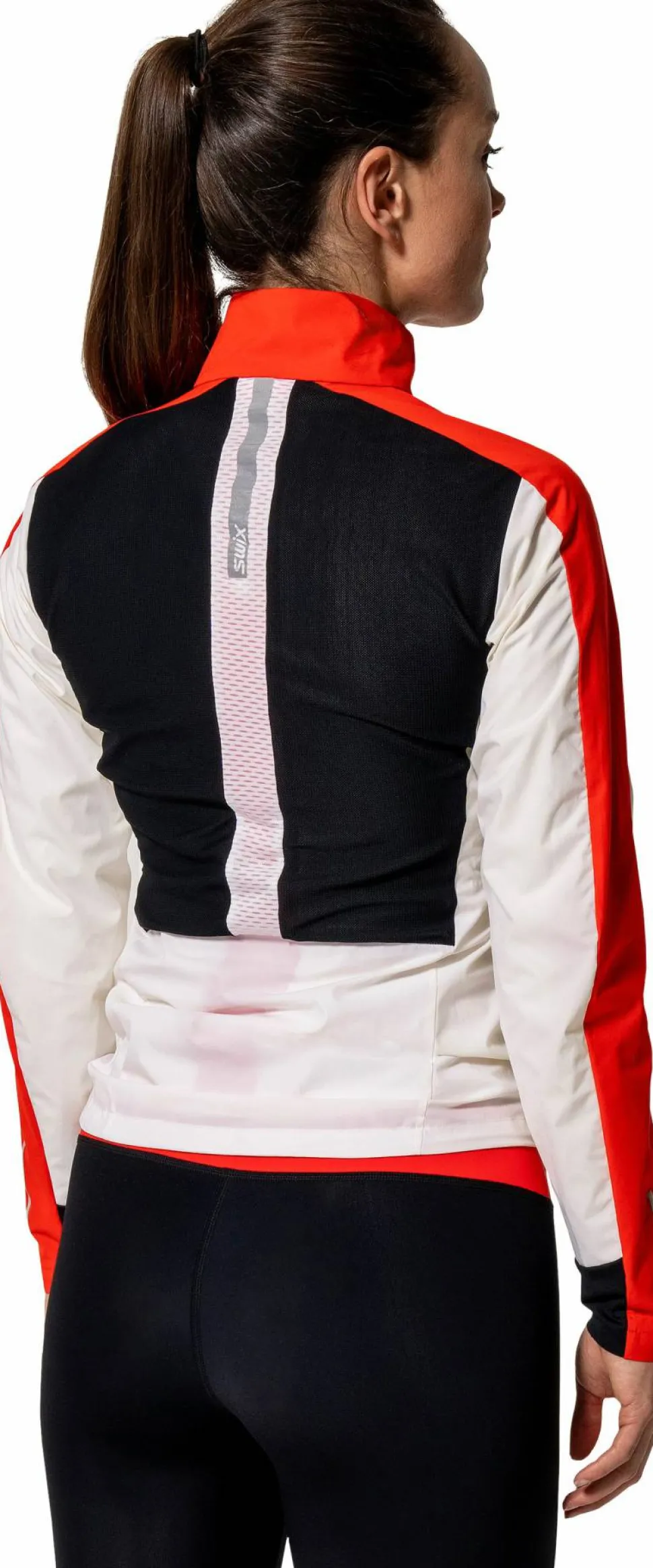 Swix Women's Roadline Wind Jacket Bright White/Fiery Red