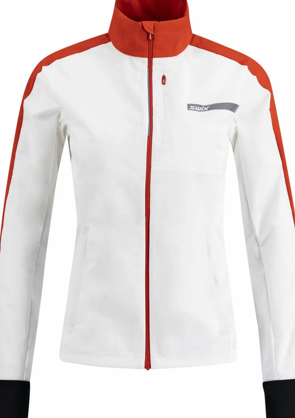 Swix Women's Roadline Wind Jacket Bright White/Fiery Red