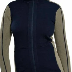 Ulvang Women's Peak Field Hooded Full Zip Midlayer Bungee Grey/Navy Blue