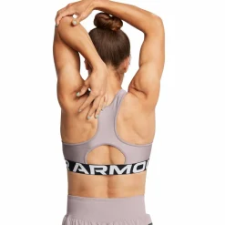 Under Armour Women's HeatGear® Armour Mid Branded Sports Bra Tetra Gray