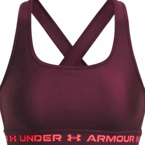Under Armour Women's UA Crossback Mid Bra Dark Maroon